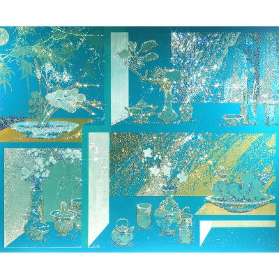 ARTIFICIAL LANDSCAPE–Still Life 1-1 130.3 x 162.4cm Mixed media & Swarovski’s cut crystals on canvas 2017