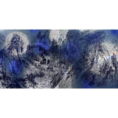 ARTIFICIAL LANDSCAPE–Iridescence 2 140.0 x 280.0cm Mixed media & Swarovski’s cut crystals on canvas 2015