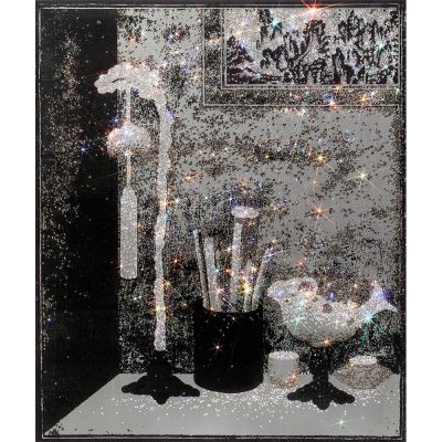 ARTIFICIAL LANDSCAPE–still Life Crystal 72.7 x 60.6cm Mixed media & Swarovski’s cut crystals on canvas 2014