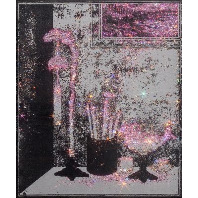 ARTIFICIAL LANDSCAPE–still Life Pink 72.7 x 60.6cm Mixed media & Swarovski’s cut crystals on canvas 2014