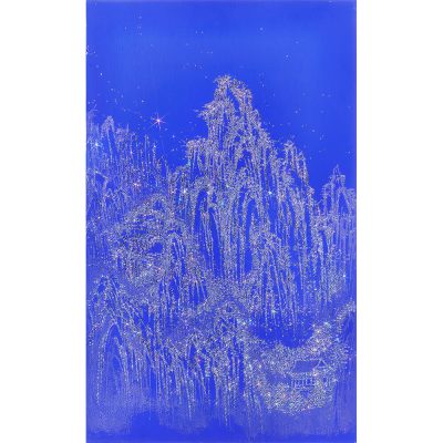 ARTIFICIAL LANDSCAPE–Blue Mountain 90.0 x 55.0cm Mixed media & Swarovski’s cut crystals on canvas 2013