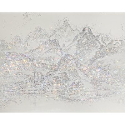 ARTIFICIAL LANDSCAPE–White Picture 130.3 x 162.4cm Mixed media & Swarovski’s cut crystals on canvas 2012