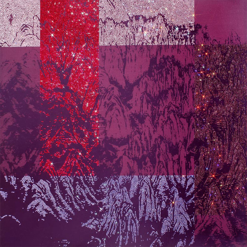 ARTIFICIAL LANDSCAPE–Geometric Purple 70.0 x 70.0cm Mixed media & Swarovski’s cut crystals on canvas 2011