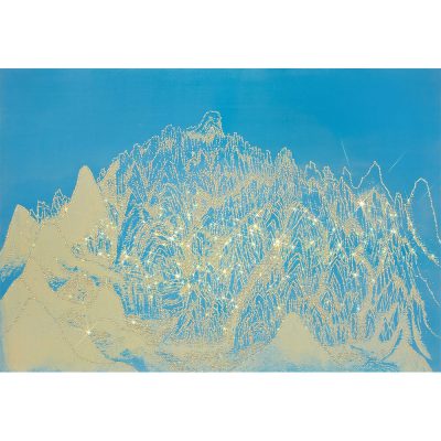 ARTIFICIAL LANDSCAPE–Mountain Emerald 80.8 x 116.8cm Mixed media & Swarovski’s cut crystals on canvas 2010