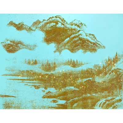 ARTIFICIAL LANDSCAPE–Transparent Mint 116.8 x 90.9cm Mixed media & Swarovski’s cut crystals on canvas 2011