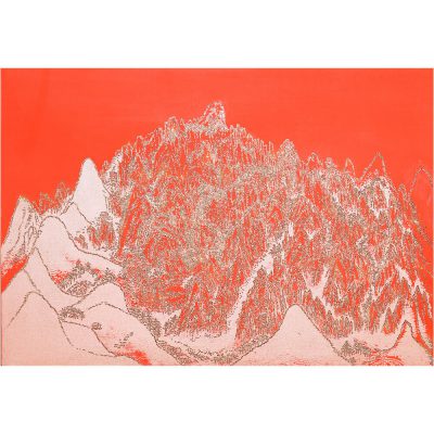 ARTIFICIAL LANDSCAPE– Mountain Red 80.3 x 116.8cm Mixed media & Swarovski’s cut crystals on canvas 2008