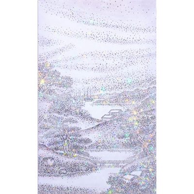 ARTIFICIAL LANDSCAPE- Luminous Crystal Small 4 Mixed media & Swarovski’s cut crystals on canvas 2019