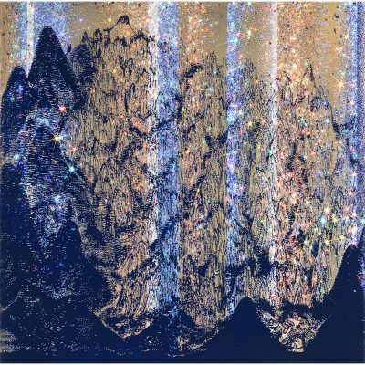 ARTIFICIAL LANDSCAPE–Royal Blue Mountain 180.0 x 180.0cm Mixed media & Swarovski’s cut crystals on canvas 2017